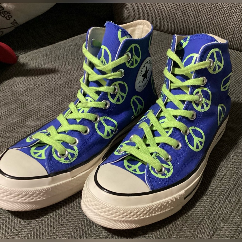 Converse Chuck 70 High Top Unleash Peace Royal Ghost Green Blue M 7 W 9